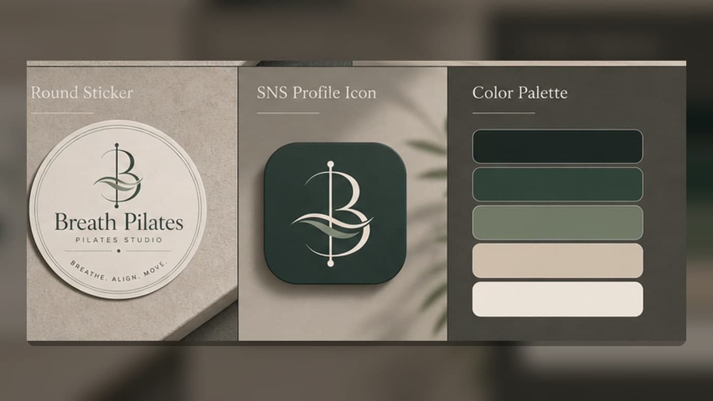 Breath Pilates Logo & Business Card Kit 5