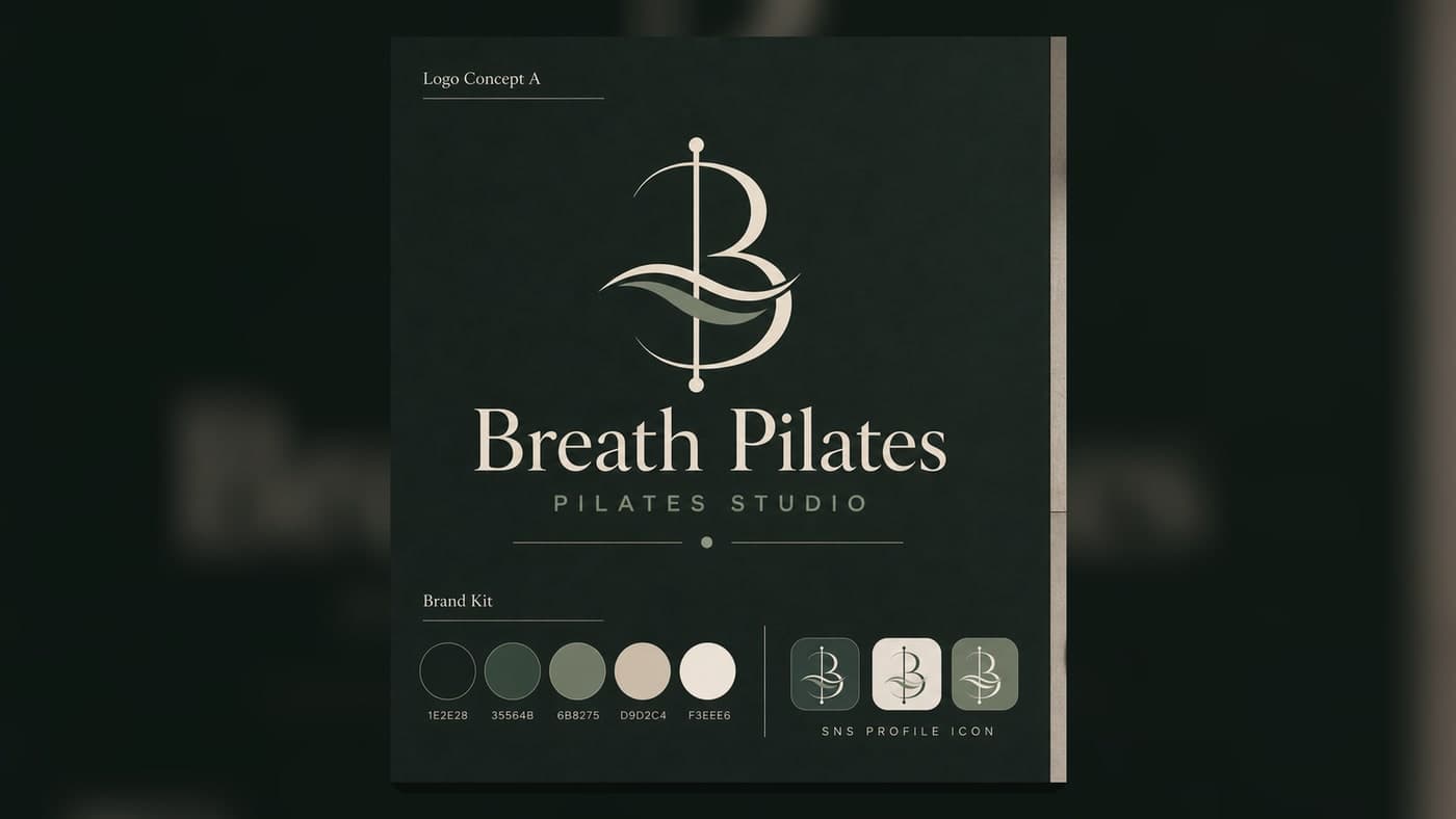 Breath Pilates Logo & Business Card Kit 2