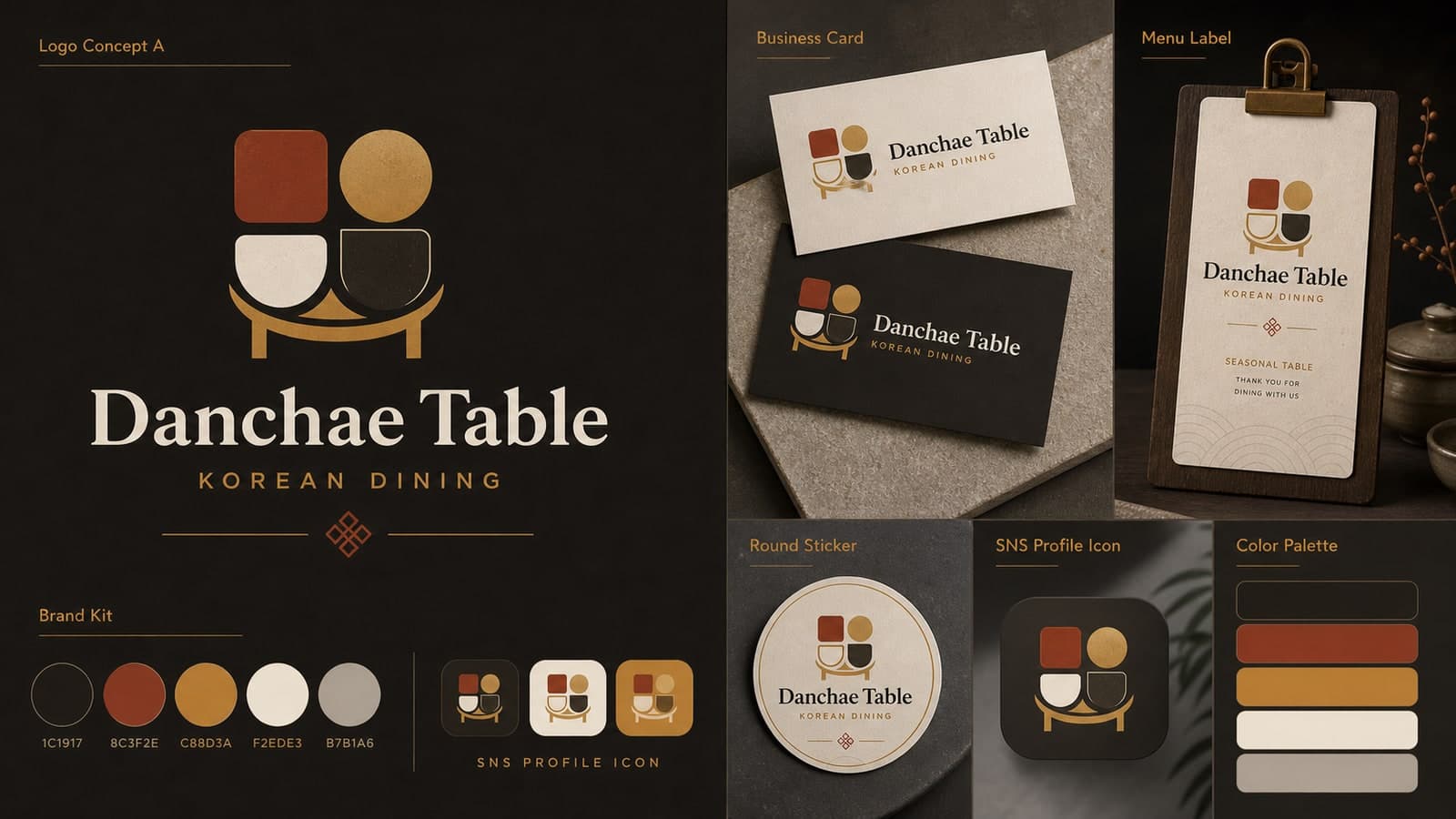 Danchae Table Logo & Business Card Kit