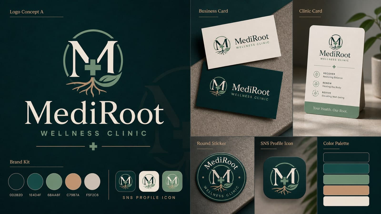 MediRoot Logo & Business Card Kit