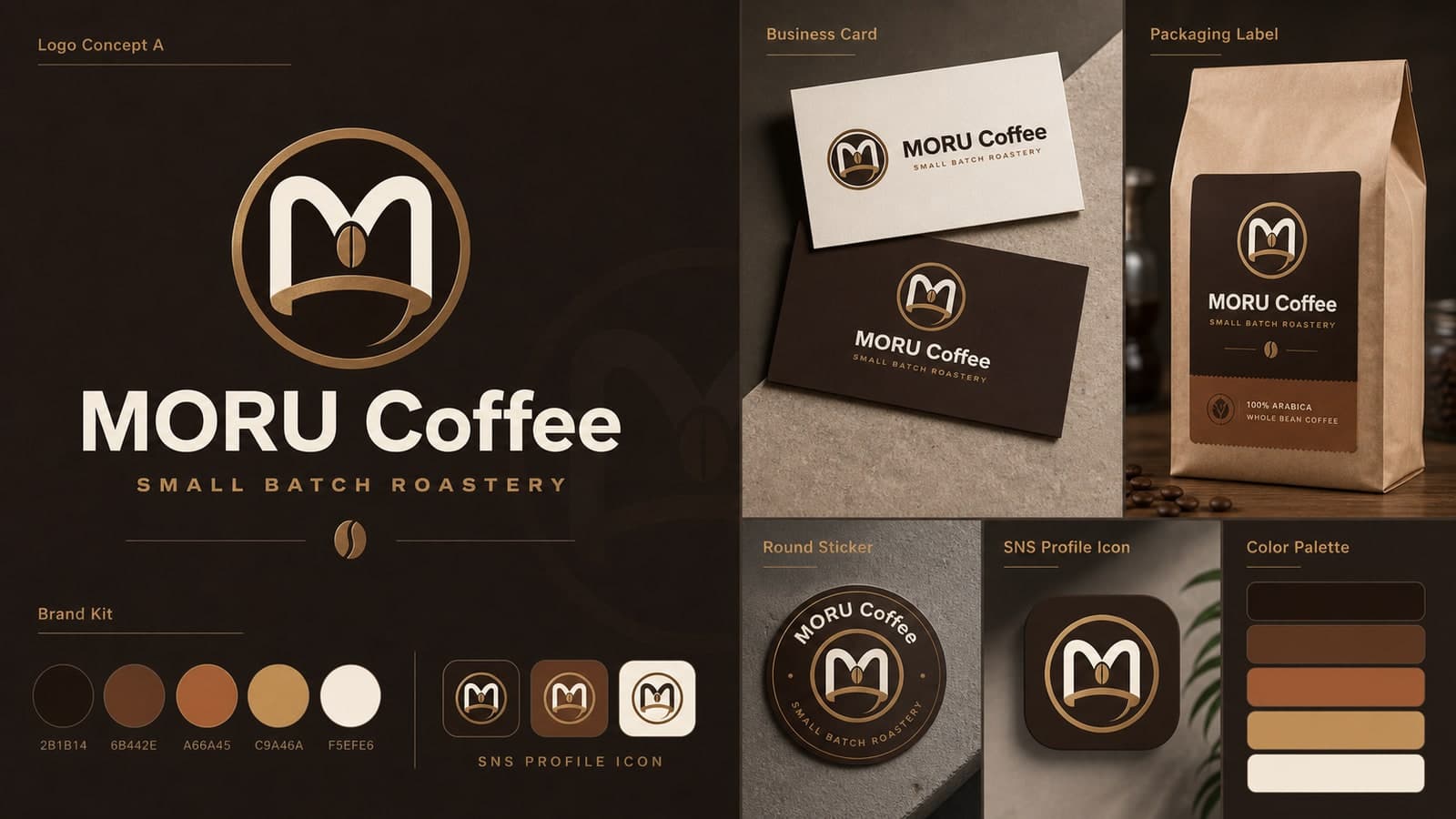 MORU Coffee Logo & Business Card Kit