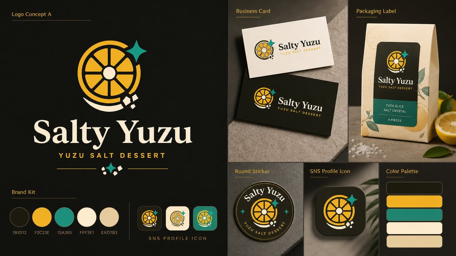 Salty Yuzu Logo & Business Card Kit